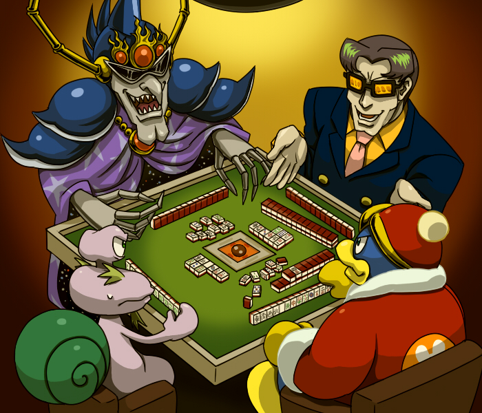 2boys, board_game, customer_service_(kirby), escargon, ichiban_shibori, king_dedede, kirby_(series), mahjong