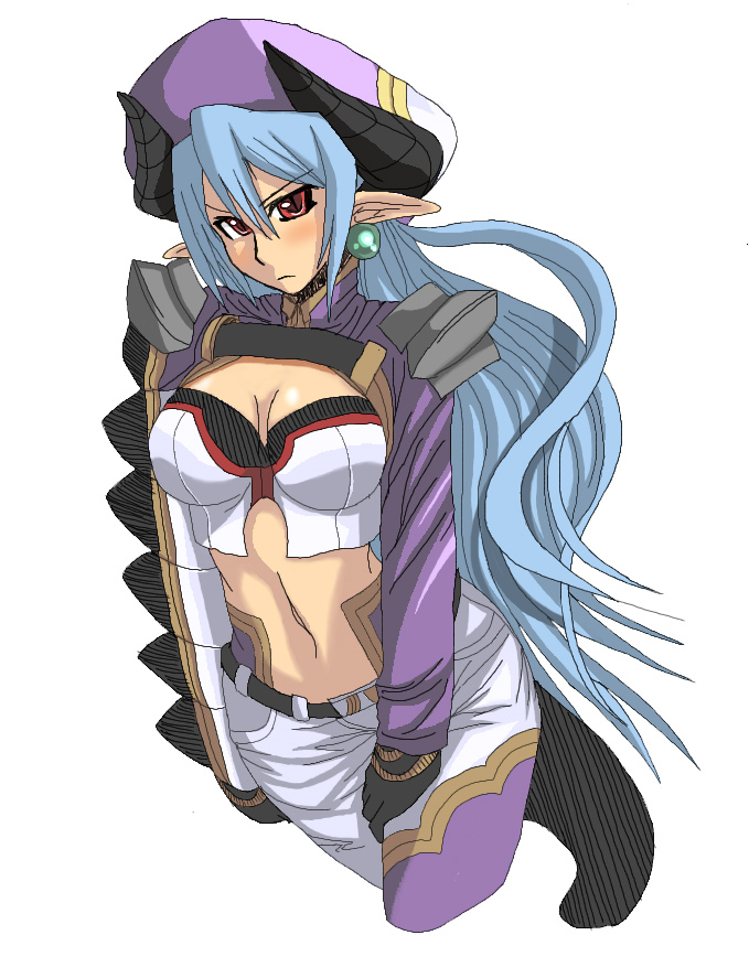 1girl, breasts, demon_girl, female_focus, horns, large_breasts, melfis, melfis_(shinrabanshou)