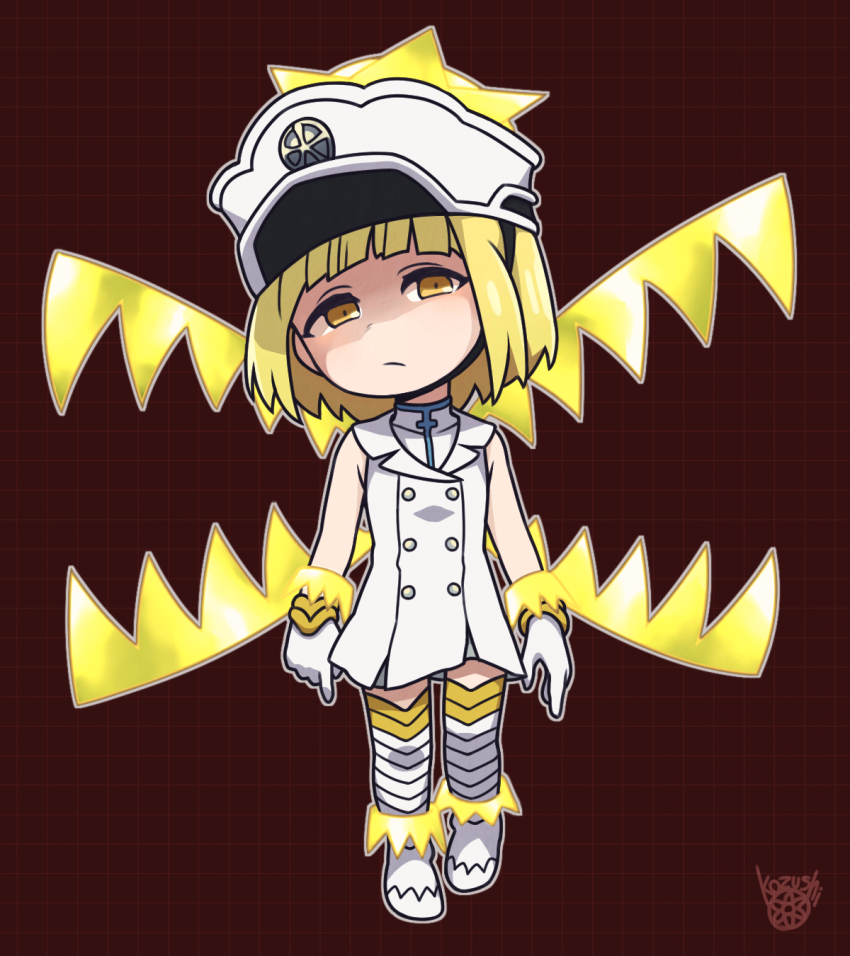 1girl, :/, bleach, bleach:_sennen_kessen-hen, blonde_hair, blunt_bangs, bob_cut, chibi