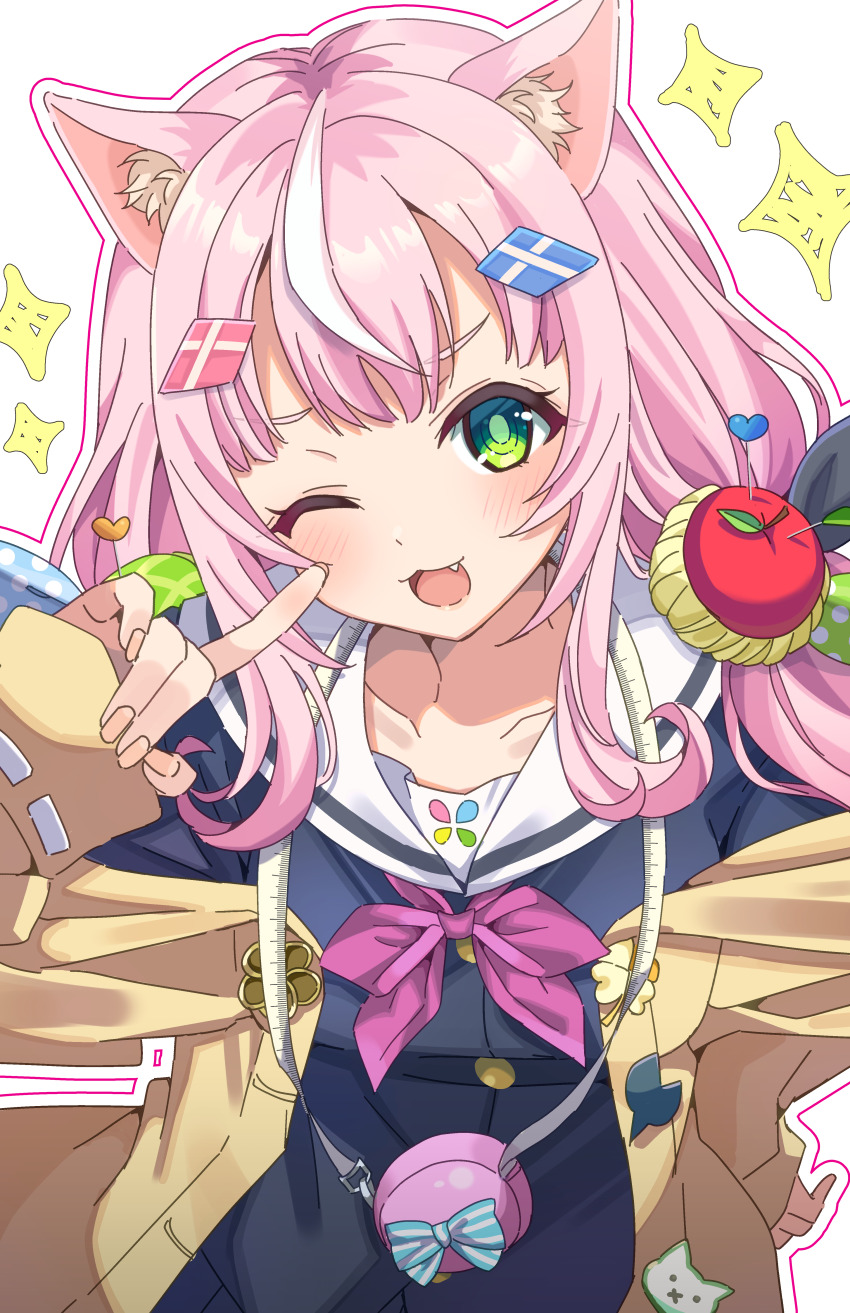 1girl, :3, absurdres, animal_ear_fluff, animal_ears, blush, cardigan, cat_ears