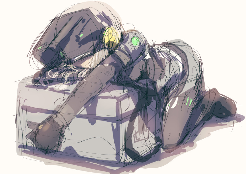 1girl, bag, black_footwear, black_gloves, blonde_hair, commentary_request, full_body, gloves