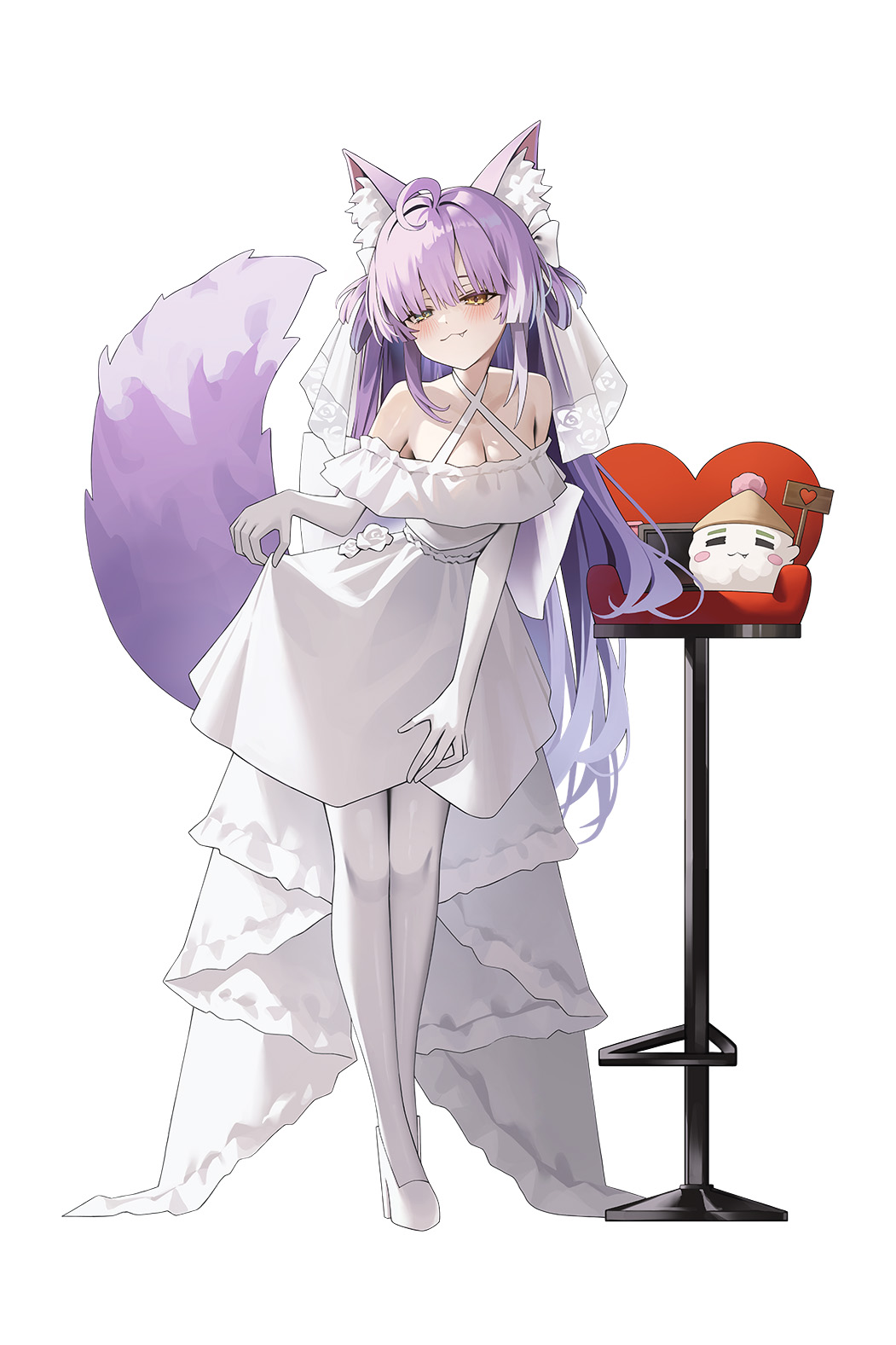 1girl, ahoge, animal_ear_fluff, animal_ears, aspih_sp, bare_shoulders, blue_eyes, blush