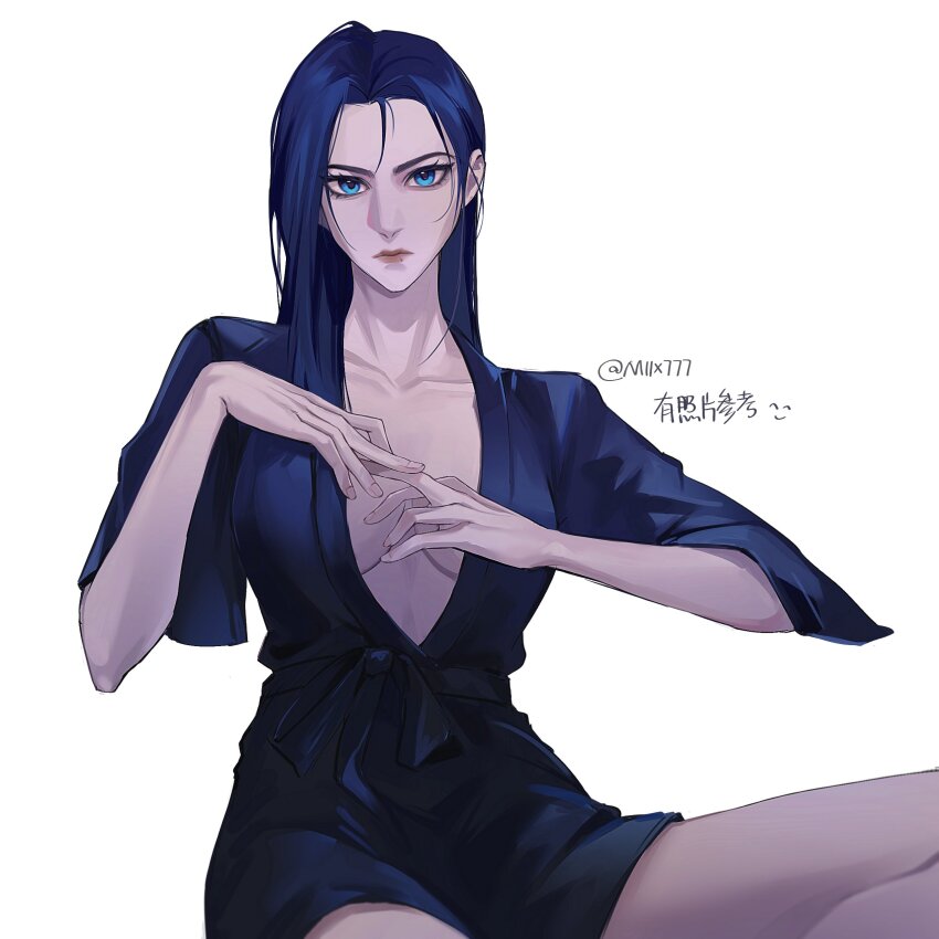 1girl, absurdres, arcane:_league_of_legends, arcane_caitlyn, blue_eyes, blue_hair, breasts, caitlyn_(league_of_legends)