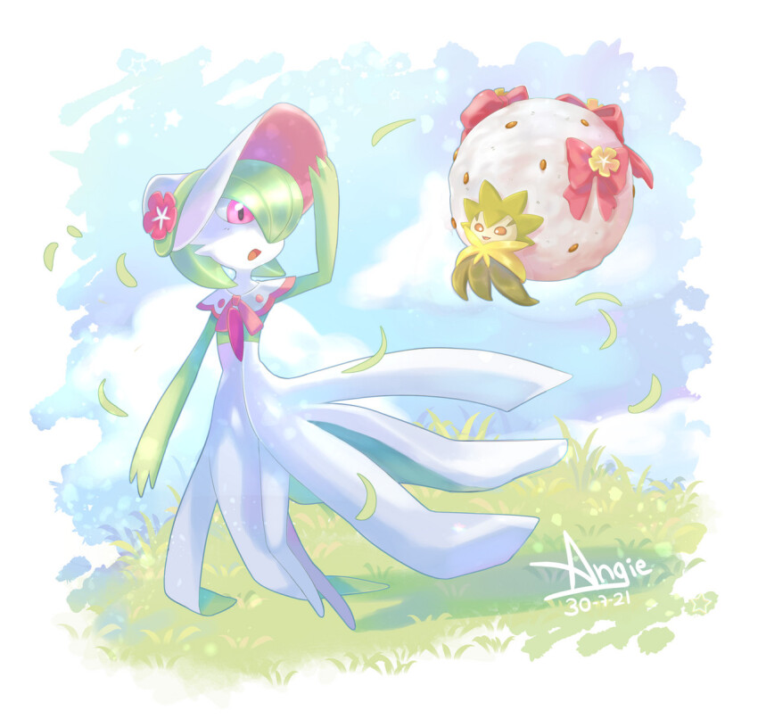 angiethecat, blue_sky, bob_cut, bonnet, bow, colored_skin, dated, dress