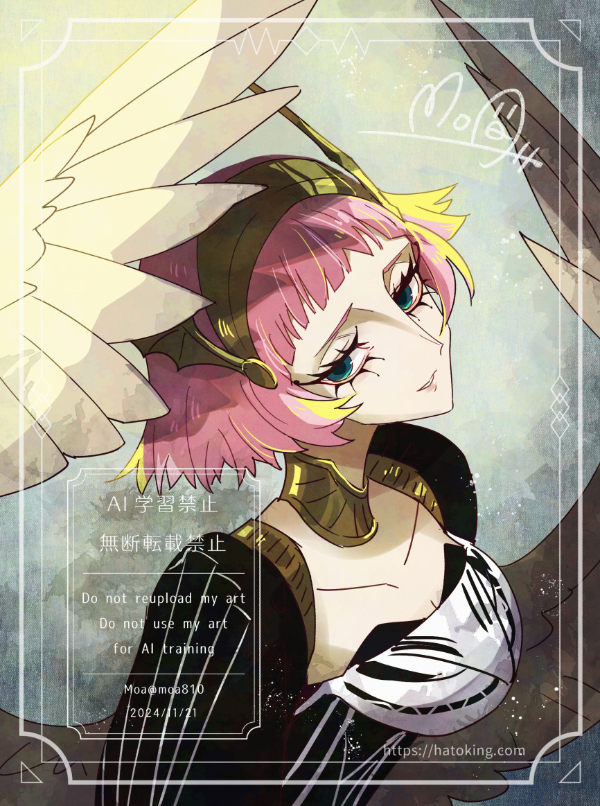 1girl, aqua_eyes, commentary_request, eyelashes, grey_background, hairband, hato_moa, head_tilt