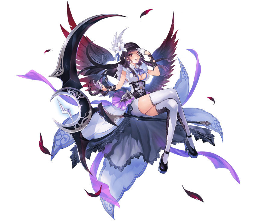 1girl, aizawa_risa, black_footwear, blunt_bangs, breasts, cleavage, cleavage_cutout, clothing_cutout