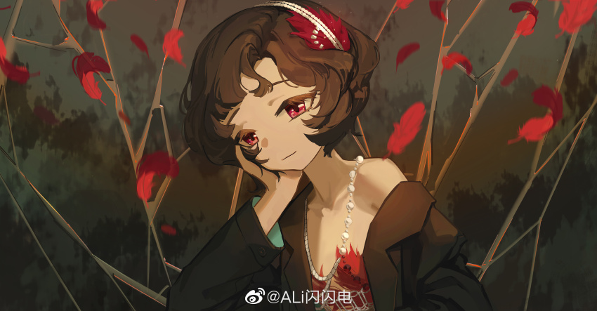 1girl, absurdres, ali_shanshandian, black_coat, black_hair, coat, curly_hair, dress