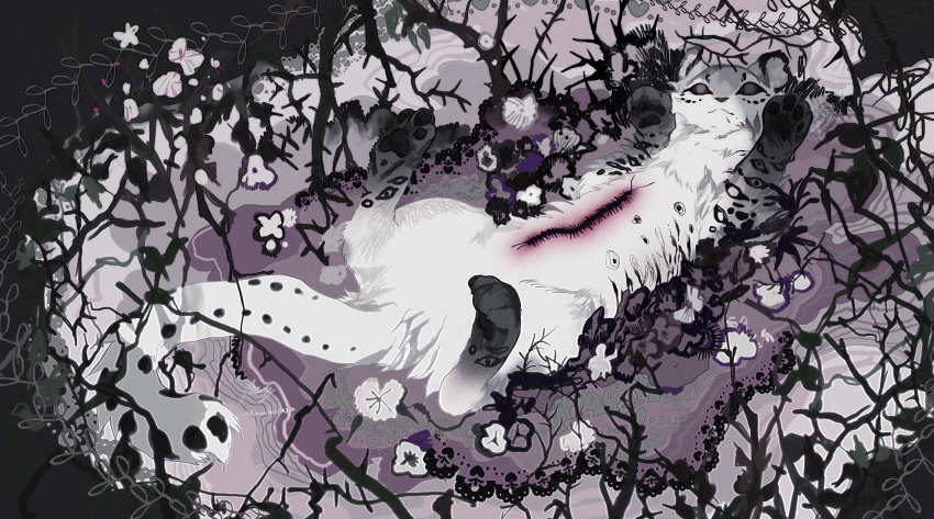 absurdres, animal, animal_focus, black_sclera, blanket, body_fur, bug, centipede