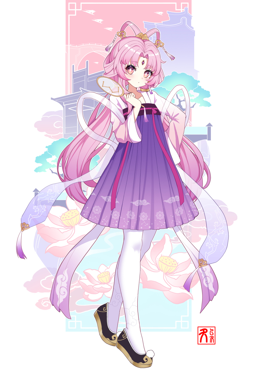 1girl, absurdres, alternate_costume, black_footwear, bow-shaped_hair, bright_pupils, chinese_clothes, earrings