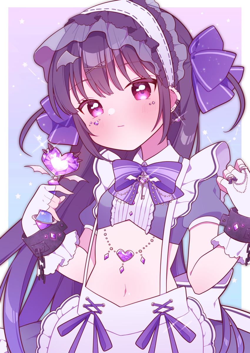 1girl, absurdres, black_eyes, black_hair, blush, border, bow, bowtie