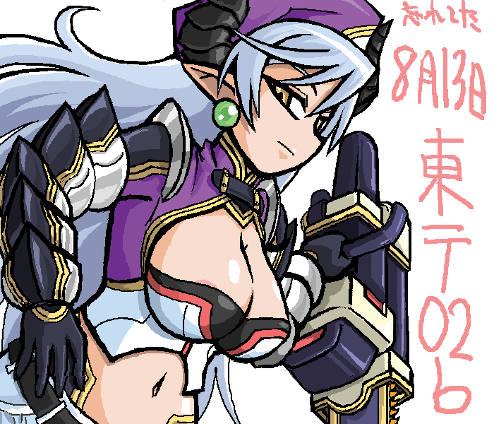 1girl, breasts, demon_girl, female_focus, horns, melfis, melfis_(shinrabanshou), pointy_ears