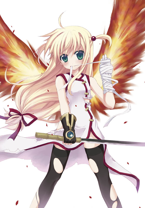 00s, 1girl, arisa_bunnings, bandages, blonde_hair, burning_arisa, china_dress, chinese_clothes