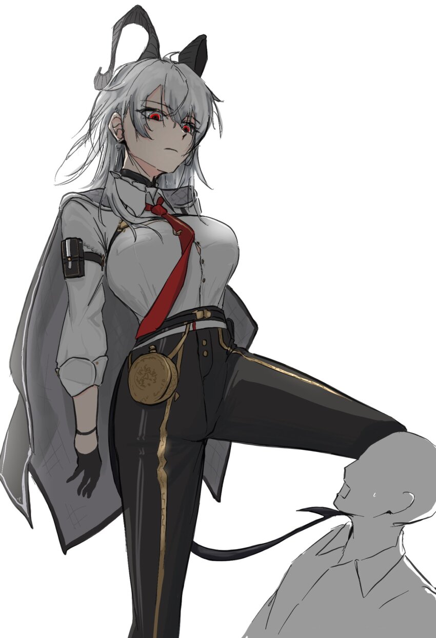 1boy, 1girl, ahoge, arm_pouch, bell_(only-id_228), black_choker, black_gloves, black_pants