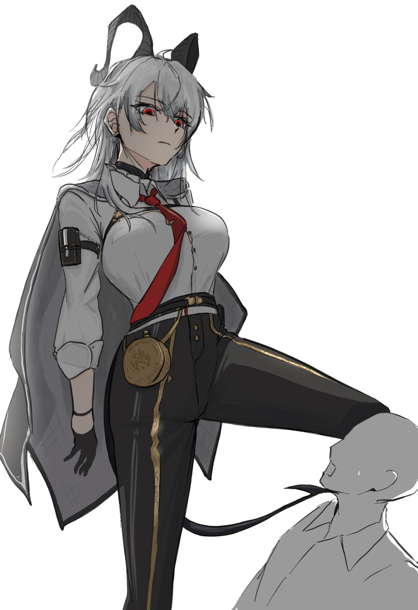 1boy, 1girl, ahoge, arm_pouch, bell_(only-id_228), black_choker, black_gloves, black_pants