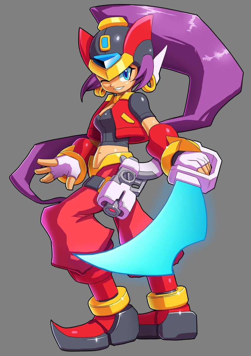 1girl, absurdres, adapted_costume, energy_sword, blue_eyes, cosplay, dark-skinned_female, dark_skin