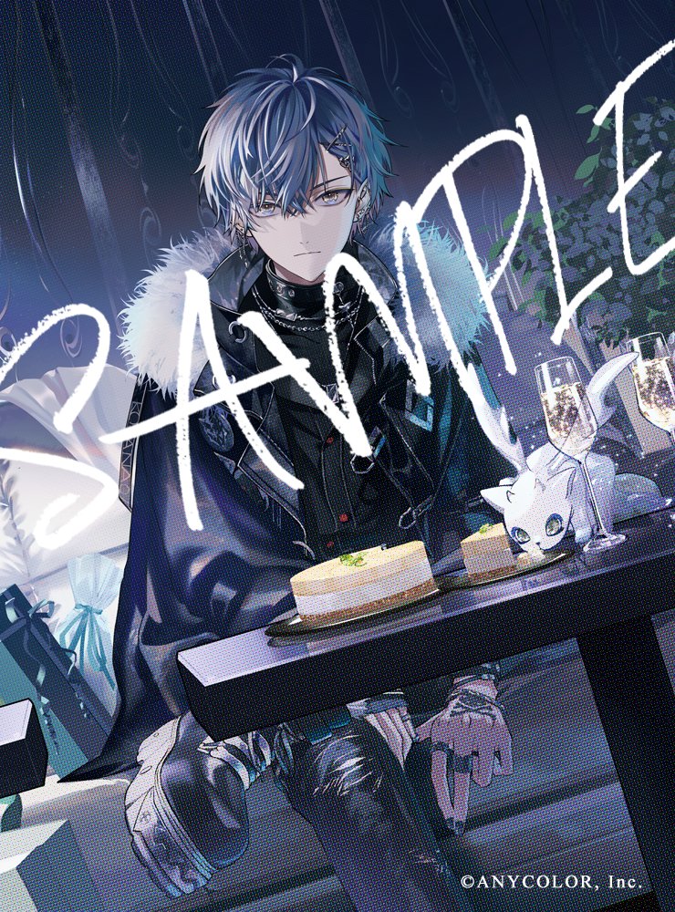 1boy, alcohol, black_boots, black_pants, black_shirt, blue_hair, boots, box