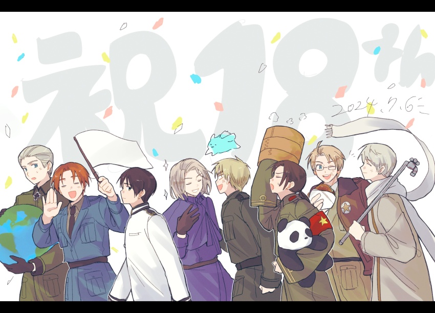 6+boys, america_(hetalia), anger_vein, annoyed, armband, axis_powers_hetalia, belt, black-framed_eyewear