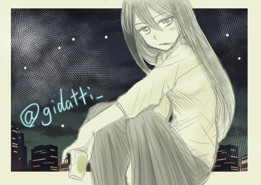 1girl, bellwall_school_uniform, building, can, cigarette, commentary_request, doi_chifuyu, gidatti