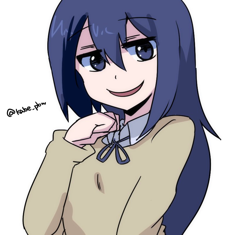 1girl, bellwall_school_uniform, blue_eyes, blue_hair, commentary_request, doi_chifuyu, girls_und_panzer, girls_und_panzer_little_army