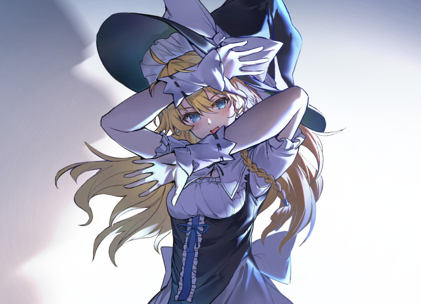 1girl, back_bow, blonde_hair, blue_eyes, blush, bow, braid, breasts