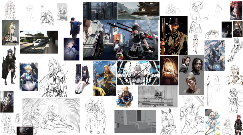 absurdres, alexandrina_sebastiane, ambience_synesthesia, amiya_(ambience_synesthesia_2021)_(arknights), amiya_(arknights), angelina_(arknights), animal_ears, arknights