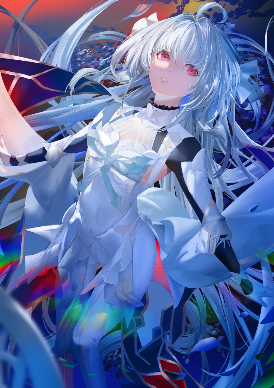 1girl, ahoge, black_shrug, blazpu, breasts, covered_navel, dress, fate/grand_order