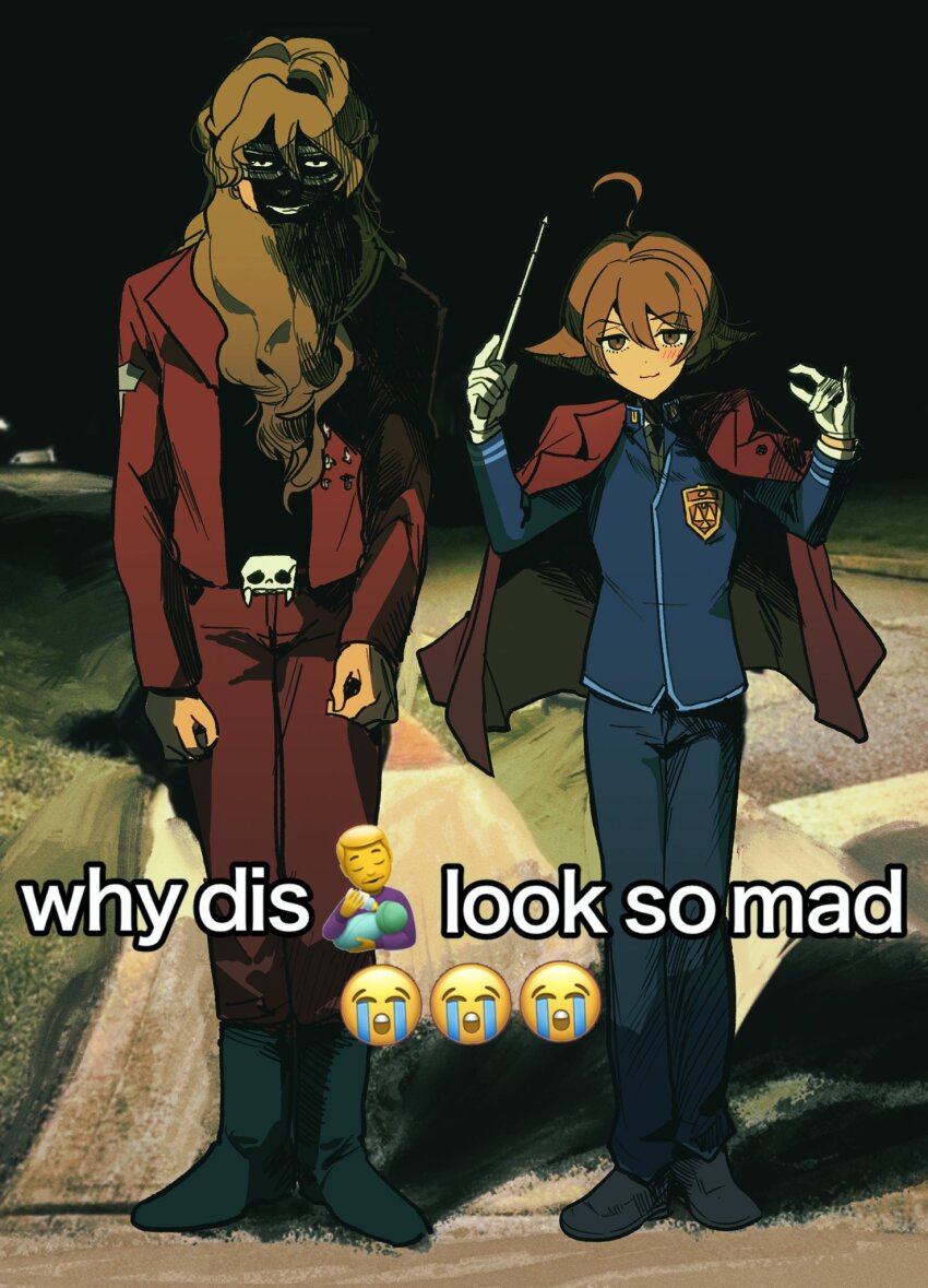 2boys, ace_attorney, ace_attorney_investigations, ace_attorney_investigations_2:_prosecutor's_gambit, ahoge, black_shirt, blue_jacket, blue_pants