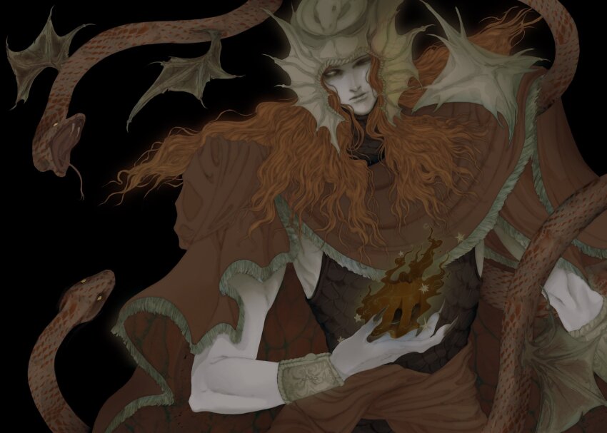 1boy, animal, astelofvoid, bat_wings, black_background, bracer, closed_mouth, commentary