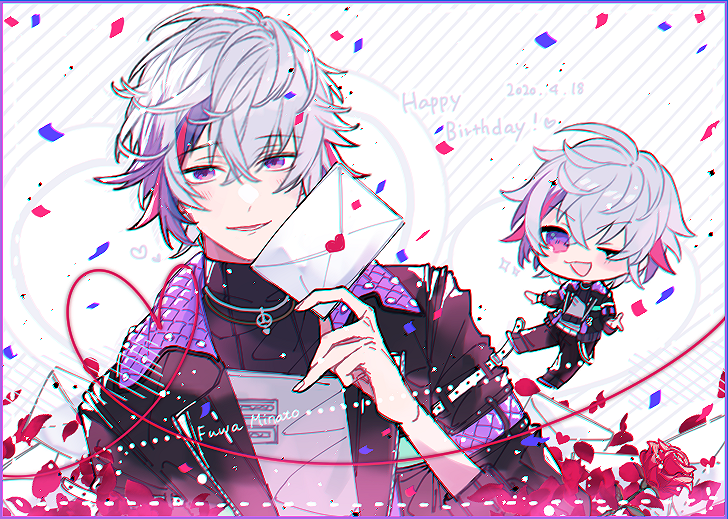 1boy, ;d, black_jacket, black_pants, black_shirt, blush, blush_stickers, border