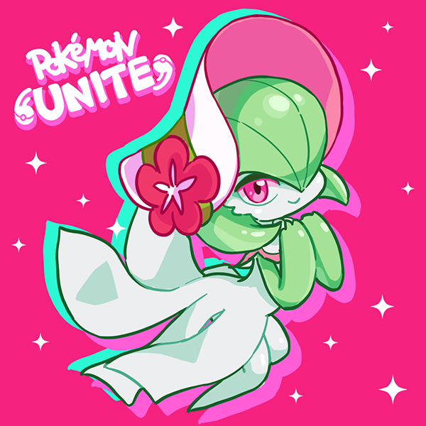 asami_juusuke, bob_cut, bonnet, colored_skin, dress, flower, gardevoir, gardevoir_(fashionable)