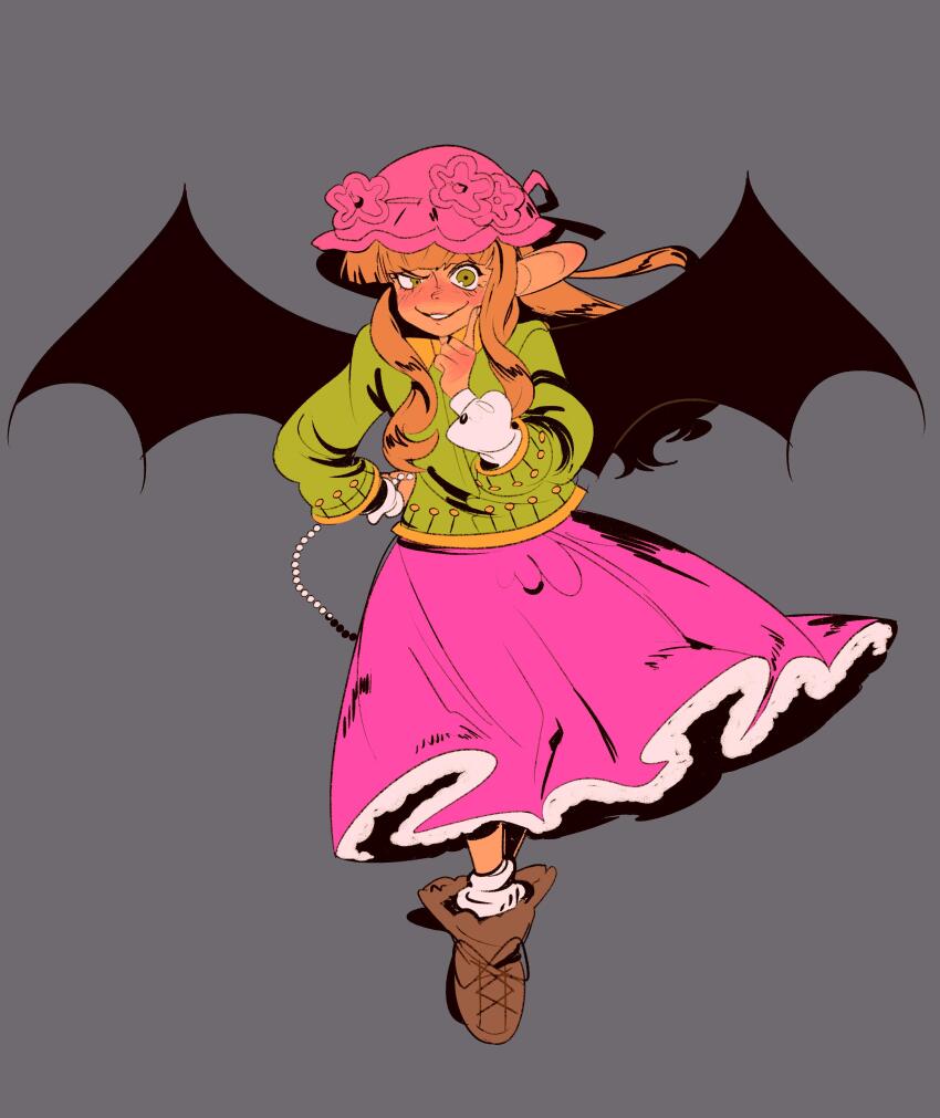 +anima, 1girl, absurdres, animal_ears, bat_ears, bat_girl, bat_wings, boots