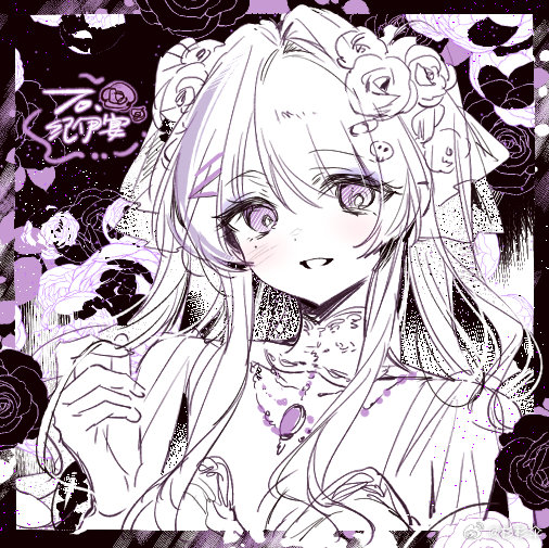 1girl, bead_necklace, beads, bikini, black_background, black_border, border, bright_pupils