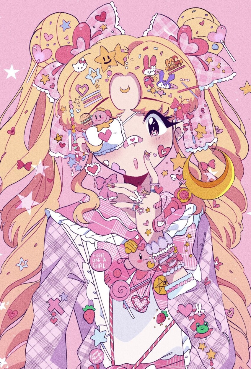 1girl, alternate_costume, among_us, bandaid, bandaid_on_face, bandaid_on_hand, bandaid_on_nose, bishoujo_senshi_sailor_moon