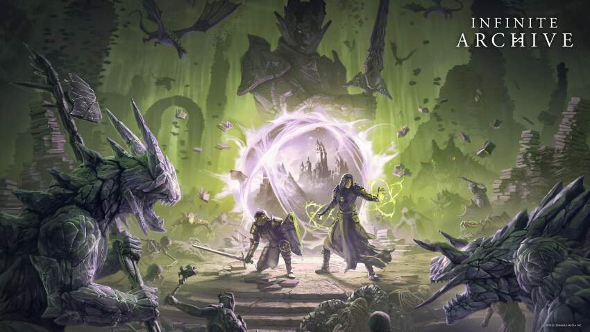 6+boys, absurdres, apocrypha, armor, axe, book, book_stack, dragon