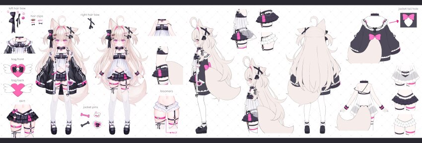 1girl, :3, absurdres, ahoge, animal_ears, black_bow, black_footwear, black_jacket