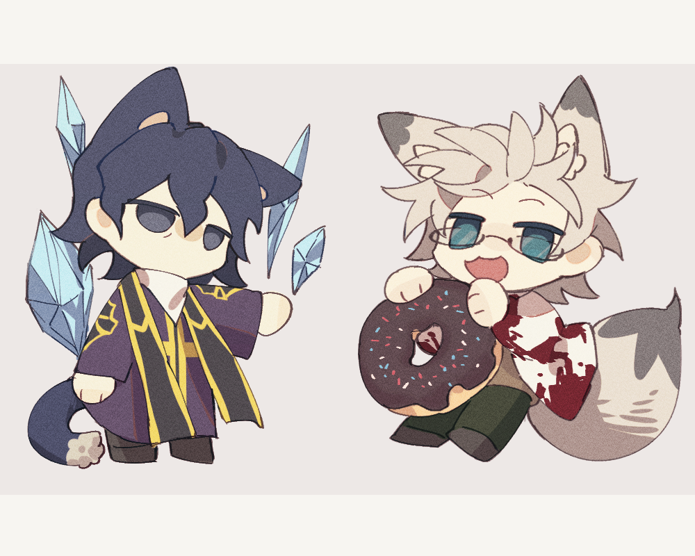 2boys, :3, animal_ears, black_pants, black_shoes, blood, blood_on_clothes, blue_eyes