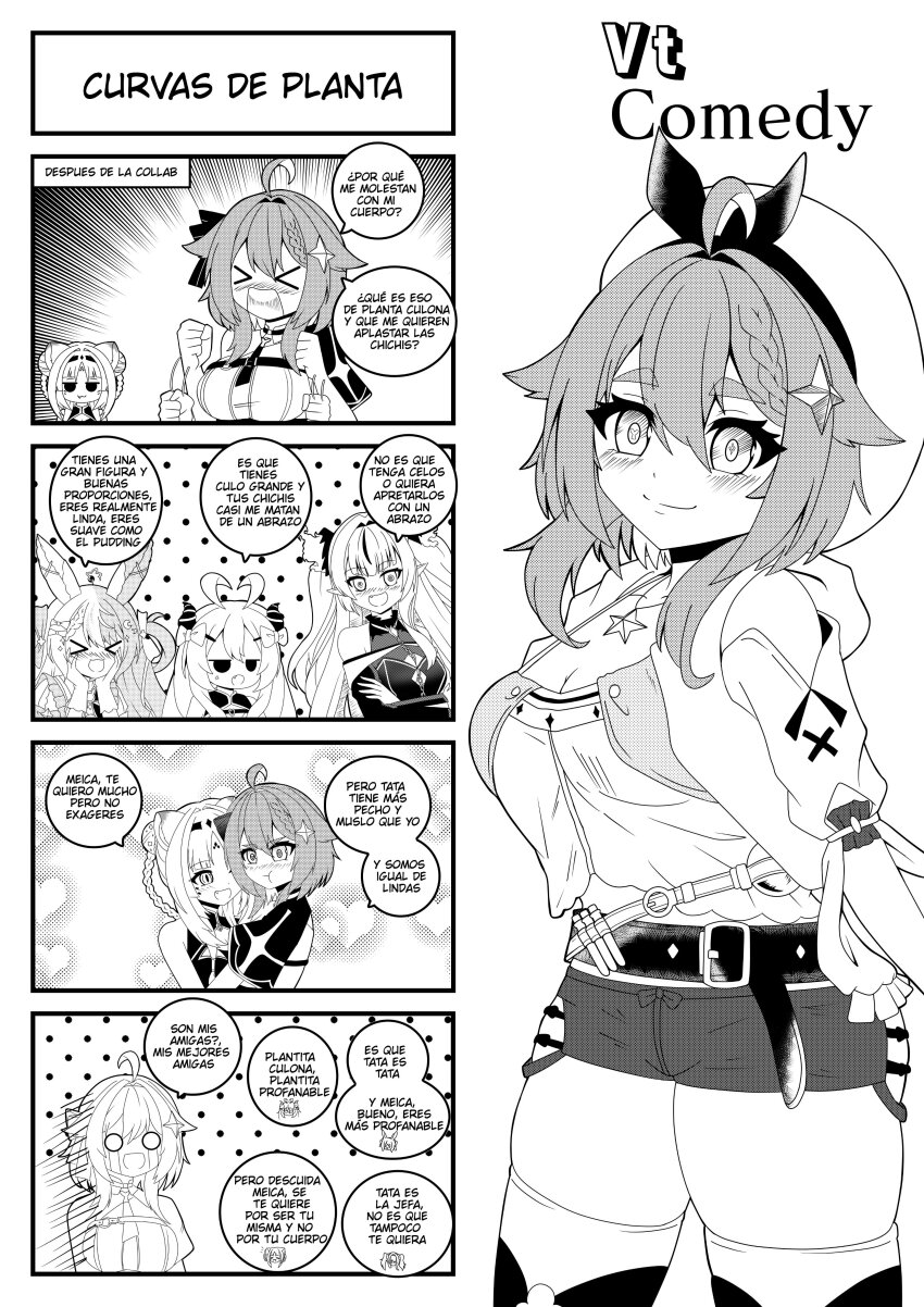 5girls, 5koma, :t, absurdres, akugaki_koa, animal_ears, annoyed, atelier_(series)