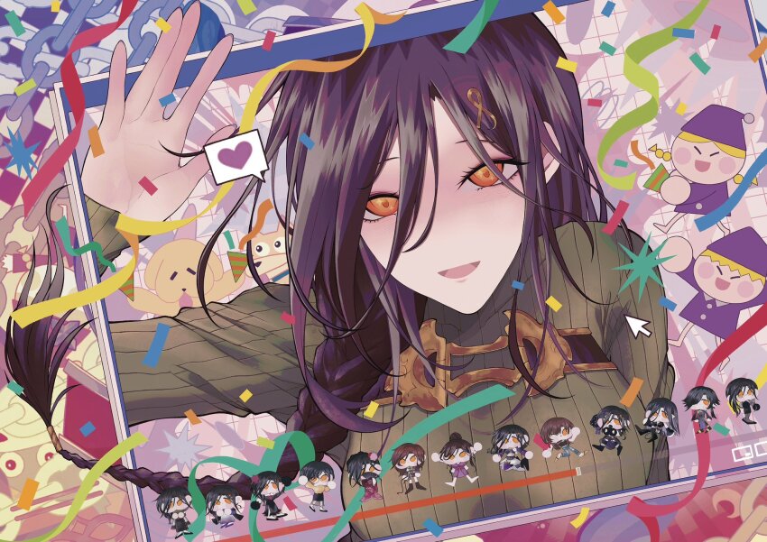 1girl, bare_shoulders, black_hair, braid, breasts, closed_mouth, dress, earrings