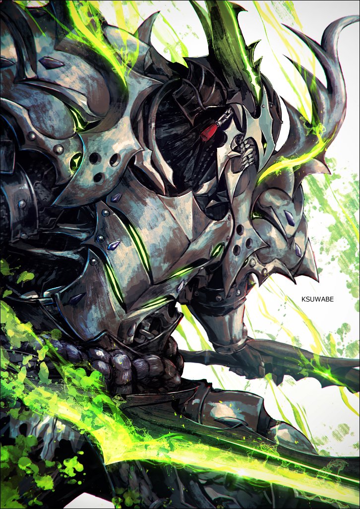 1boy, armor, breastplate, dual_wielding, fake_horns, fate/grand_order, fate_(series), fire