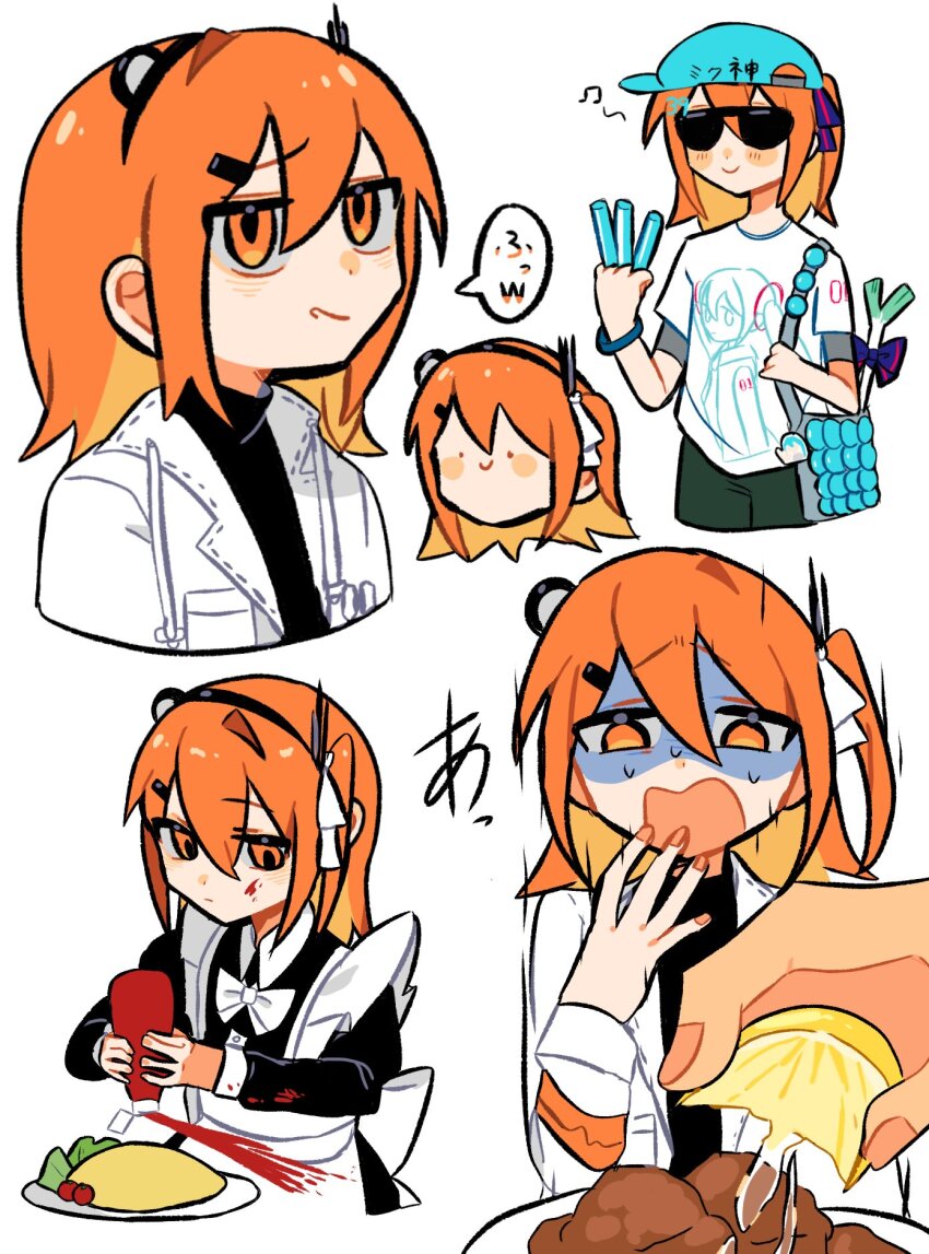 1other, a.i._voice, adachi_rei, alternate_costume, apron, avocado_hamburg, bag, black_dress