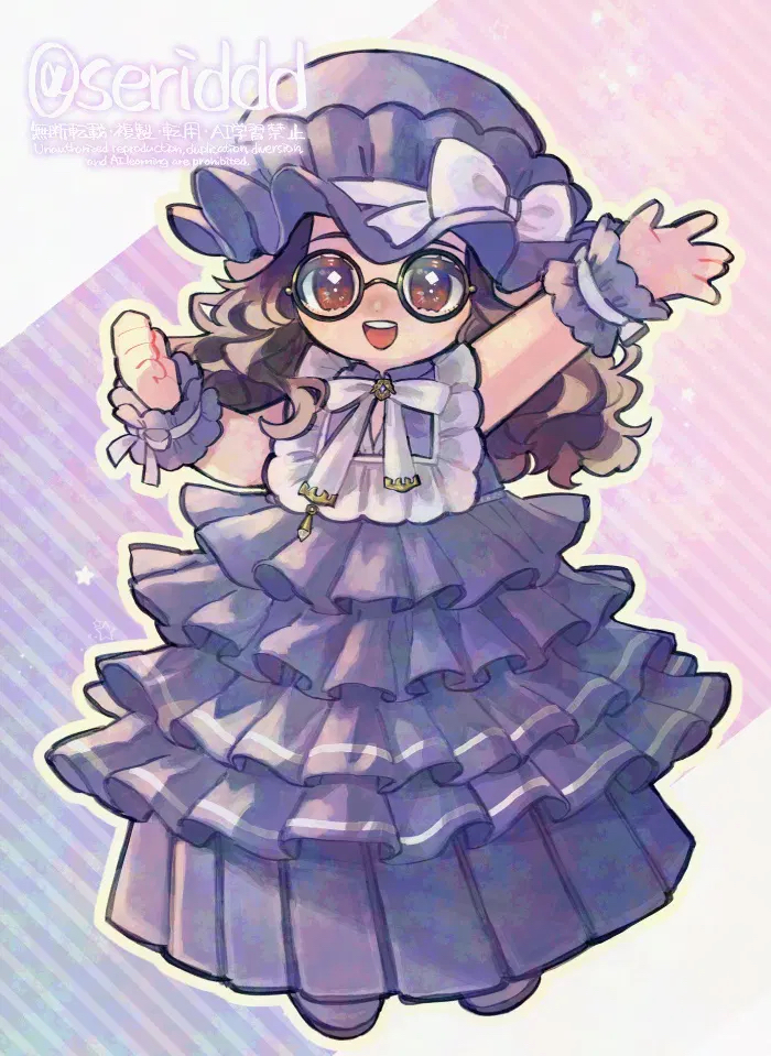 1girl, arm_up, artist_name, blush, brown_hair, commentary_request, dress, final_fantasy