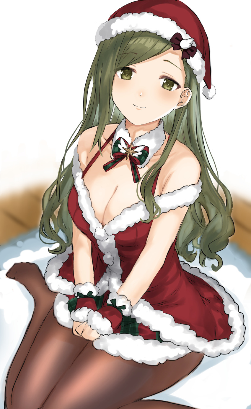 1girl, absurdres, alternate_hairstyle, bare_shoulders, blurry, blurry_background, blush, bow