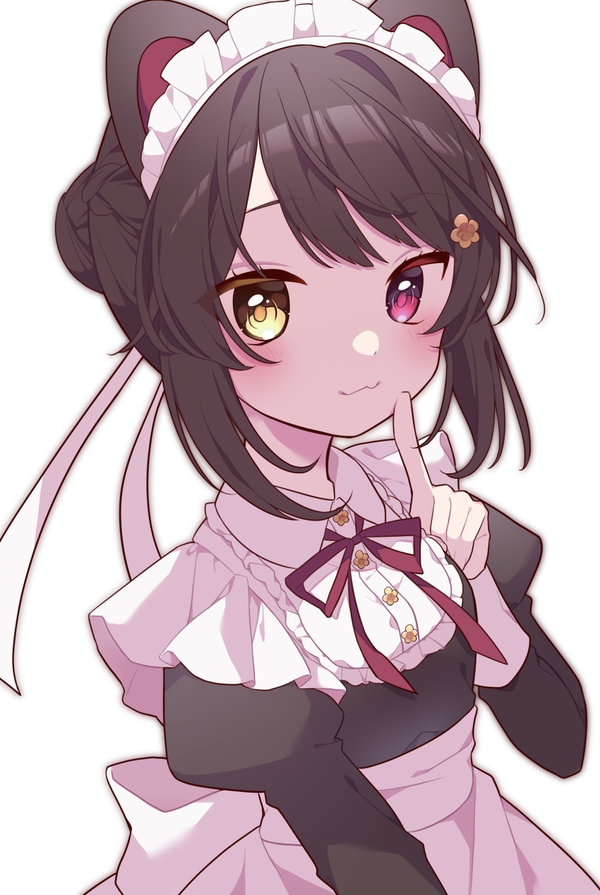 1girl, absurdres, animal_ears, black_hair, blush, bow, bowtie, closed_mouth