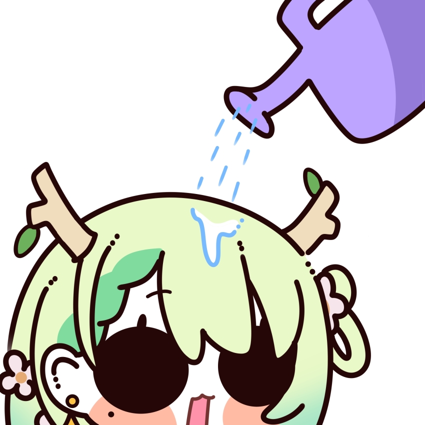 1girl, 252_eyo, ceres_fauna, flower, green_hair, hair_flower, hair_ornament, highres