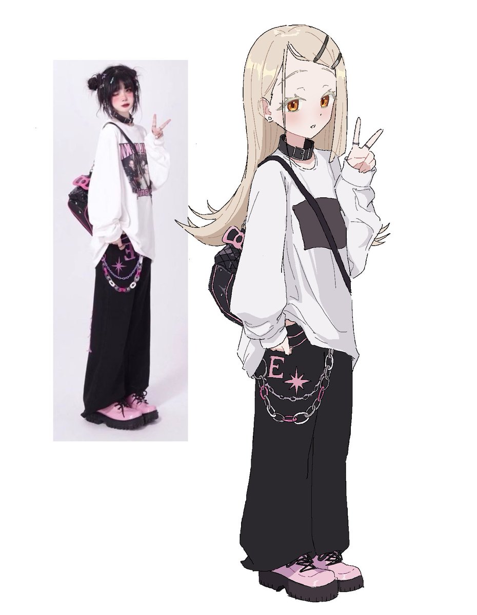 1girl, bag, blonde_hair, blush, chain, choker, colored_eyelashes, gakuen_idolmaster