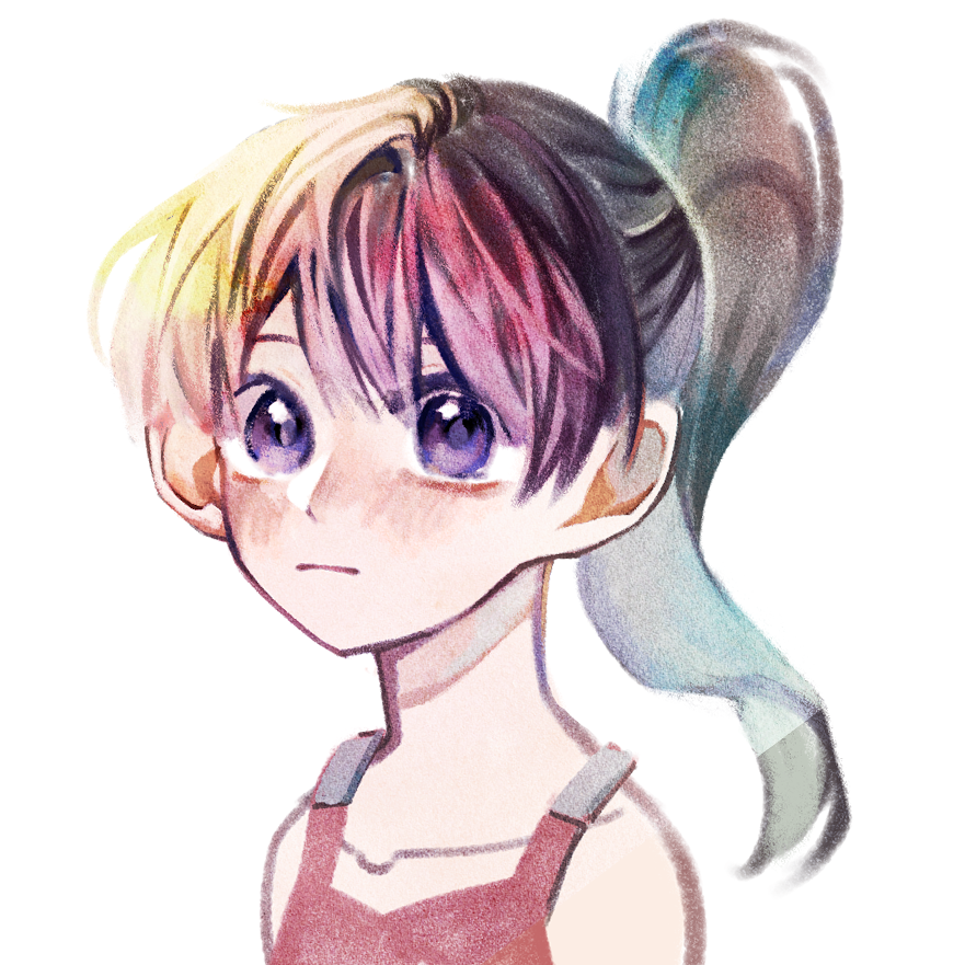 1girl, black_hair, closed_mouth, collarbone, commentary_request, expressionless, film_grain, korean_commentary