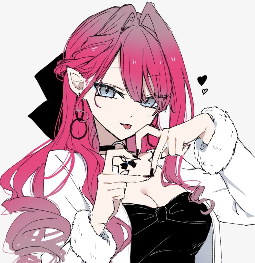 1girl, baobhan_sith_(fate), black_shirt, breasts, cleavage, earrings, fate/grand_order, fate_(series)