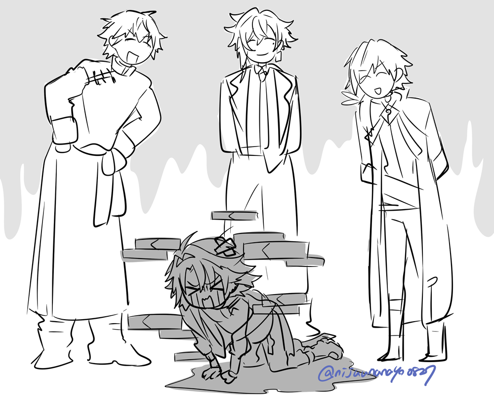 >_<, 4boys, :d, ^_^, all_fours, character_request, chinese_clothes, closed_eyes