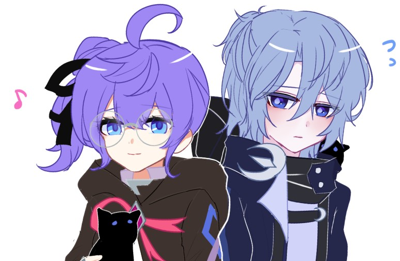 1boy, 1girl, ahoge, animal, artist_request, bad_id, bad_pixiv_id, black_cape