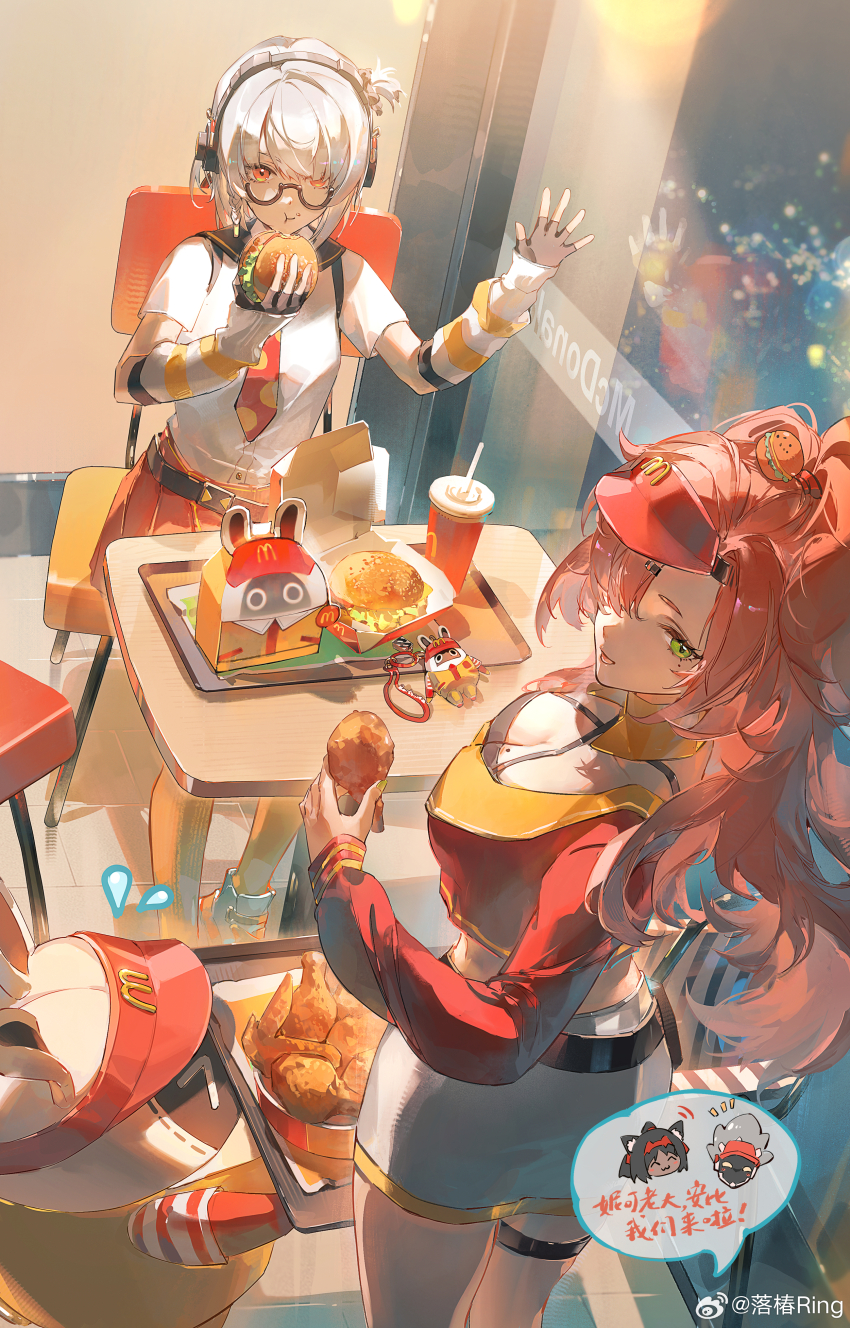 1boy, 3girls, absurdres, anby_demara, animal_ears, arm_warmers, bangboo_(zenless_zone_zero), billy_kid